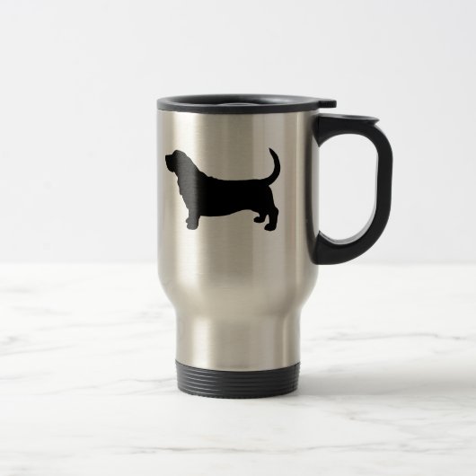 Dachshund-Jagdhund-Silhouette Reisebecher (Rechts)