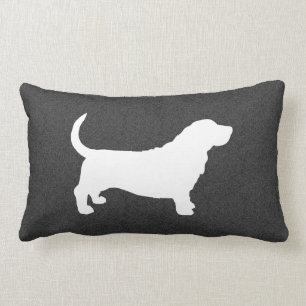 Dachshund-Jagdhund-Silhouette-Weiß und Grau Lendenkissen