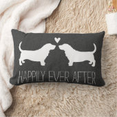 Dachshund-Jagdhund-Silhouetten mit Herzen und Text Lendenkissen (Decke)