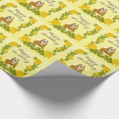 Dachshund-Jagdhund und gelbe Rosen Geschenkpapier (Ecke)