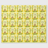 Dachshund-Jagdhund und gelbe Rosen Geschenkpapier (Flach)