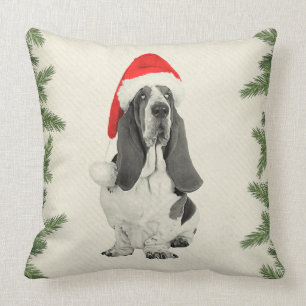 Dachshund-Jagdhund-Vintages Art-Weihnachten Kissen