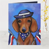 Dachshund karte (Gelbe Blume)