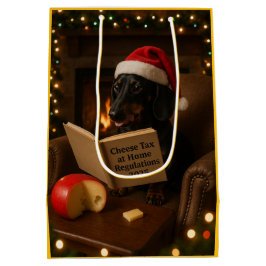 Dachshund 'Käse Steuer' Weihnachtsgeschenktüte Mittlere Geschenktüte