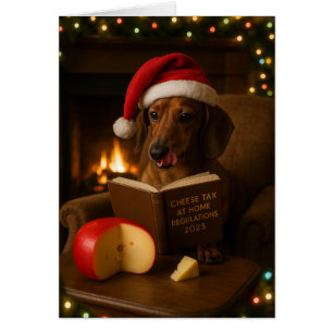 Dachshund 'Käse-Steuer' Weihnachtskarte