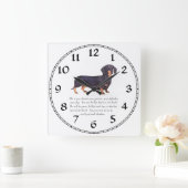 Dachshund Keepsake - Female Quadratische Wanduhr (Zuhause)