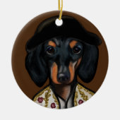 DACHSHUND          KERAMIK ORNAMENT (Vorne)