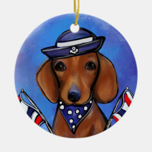 Dachshund keramik ornament