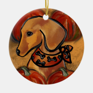 DACHSHUND      KERAMIK ORNAMENT