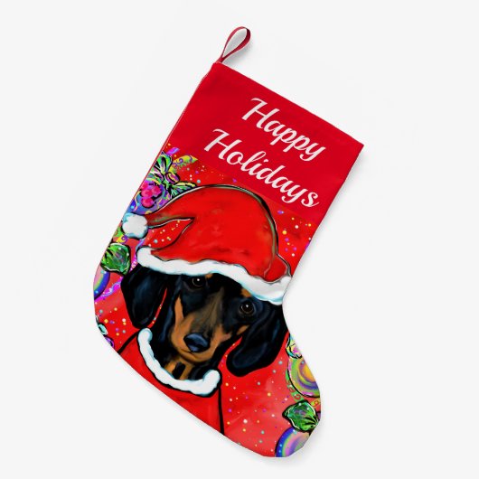 DACHSHUND KLEINER WEIHNACHTSSTRUMPF (Vorderansicht (hängend))