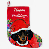 DACHSHUND KLEINER WEIHNACHTSSTRUMPF (Vorderseite)