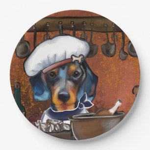 Dachshund Köche Pappteller