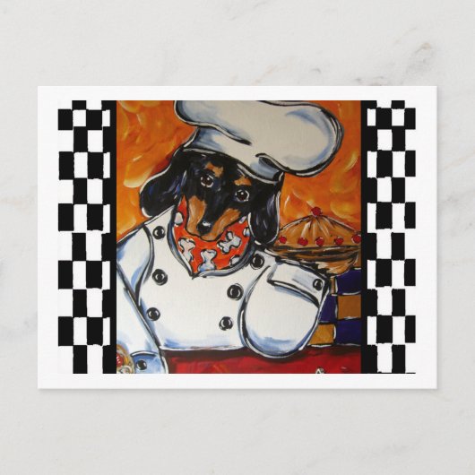 Dachshund-Köche Postkarte (Vorderseite)