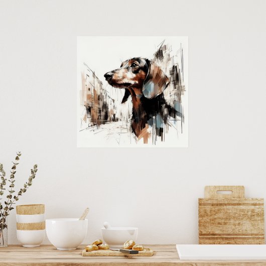 Dachshund-Kunstposter Poster (Küche)