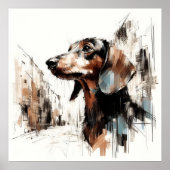 Dachshund-Kunstposter Poster (Vorne)