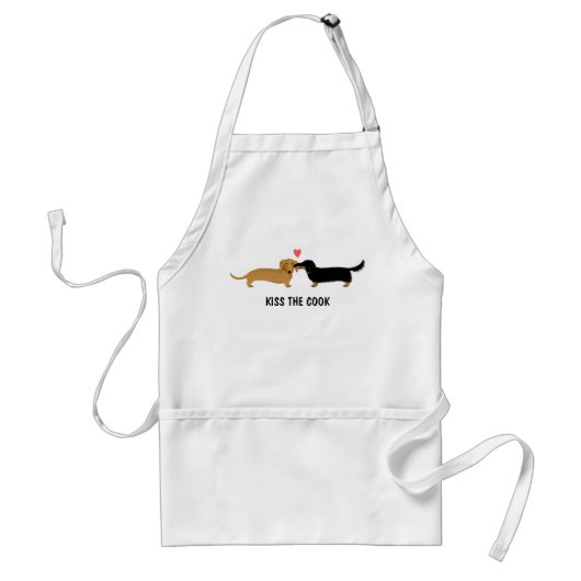 Dachshund Kuss mit individuellem Text Schürze (Vorne)