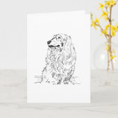 Dachshund – Langhaariger Dackel Karte (Gelbe Blume)