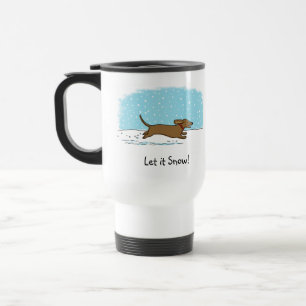 Dachshund Lass es schneien - Fröhlicher Wiener Hun Reisebecher