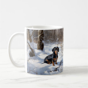 Dachshund Lass es schneien Weihnachten Kaffeetasse