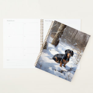 Dachshund Lass es schneien Weihnachten Planer