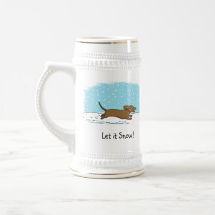Dachshund Lass es schneien - Winter Wiener Hund Ur Bierglas