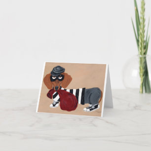 Dachshund Leckerli Dieb Einbrecher Feiertagskarte