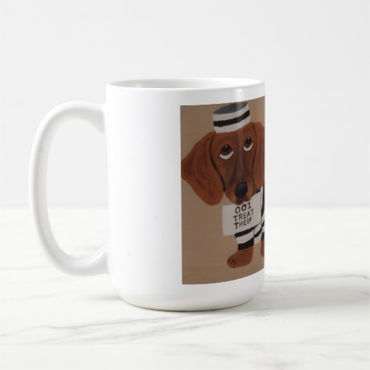 Dachshund Leckerli Dieb Knastvogel Kaffeetasse (Links)