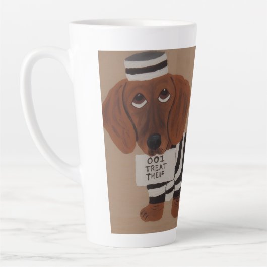 Dachshund Leckerli Dieb Knastvogel Milchtasse (Links)