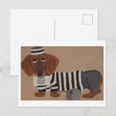 Dachshund Leckerli Dieb Knastvogel Postkarte (Vorne/Hinten)