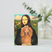 Dachshund (LHSable) - Mona Lisa Postkarte (Stehend Vorderseite)