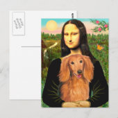 Dachshund (LHSable) - Mona Lisa Postkarte (Vorne/Hinten)