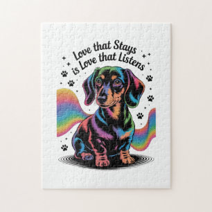 Dachshund-Liebe, die bleibt, ist Liebe, die zuhört Puzzle