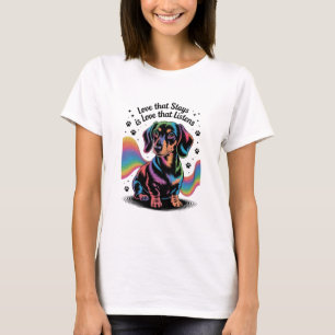 Dachshund-Liebe, die bleibt, ist Liebe, die zuhört T-Shirt