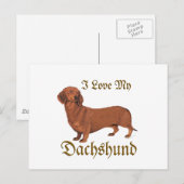 Dachshund Liebe Postkarte (Vorne/Hinten)