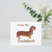 Dachshund Liebe Postkarte (Stehend Vorderseite)