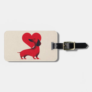 Dachshund Liebe – Süßes Hunde Herz Design Gepäckanhänger