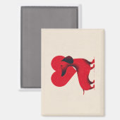 Dachshund Liebe – Süßes Hunde Herz Design Magnet (Vorderseite/Rückseite)