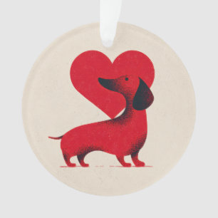 Dachshund Liebe – Süßes Hunde Herz Design Ornament
