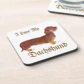 Dachshund Liebe Untersetzer (Linke Seite)