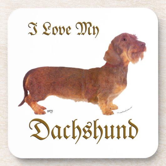 Dachshund Liebe Untersetzer (Vorderseite)