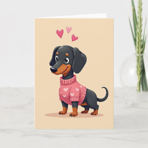 Dachshund-Liebes-Herzen-Hundekarte Karte