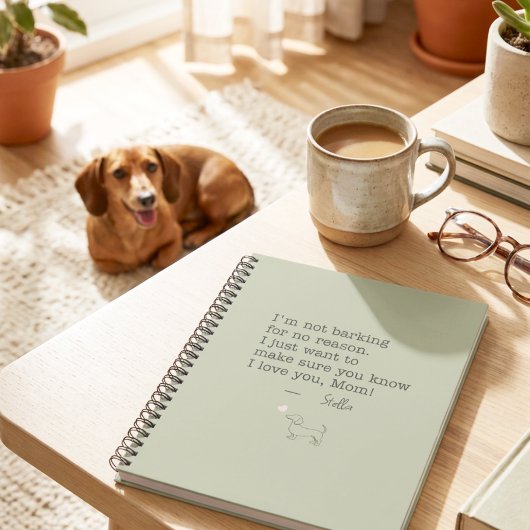 Dachshund Liebesbotschaft Personalisiert Hellgrün Notizblock
