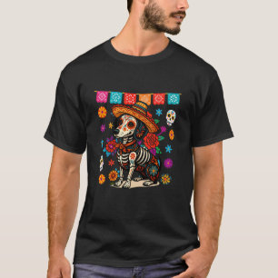 Dachshund-Liebhaber Mexikanischer Zuckerschädel Di T-Shirt