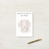 Dachshund-Liebhaber monogrammierter Hund Post-it Klebezettel (Auf Schreibtisch)