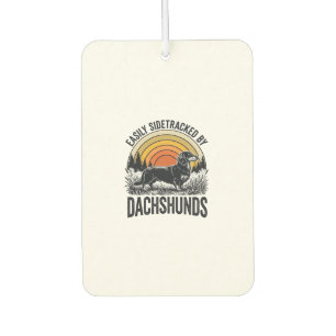 Dachshund Liebhaber-Shirt Leicht Abgelenkt Retro-K Autolufterfrischer
