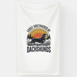 Dachshund Liebhaber-Shirt Leicht Abgelenkt Retro-K Banner