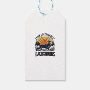 Dachshund Liebhaber-Shirt Leicht Abgelenkt Retro-K Geschenkanhänger