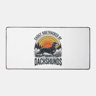 Dachshund Liebhaber-Shirt Leicht Abgelenkt Retro-K Schreibtischunterlage