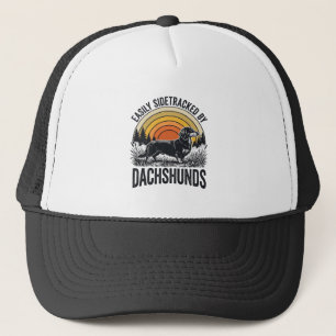 Dachshund Liebhaber-Shirt Leicht Abgelenkt Retro-K Truckerkappe