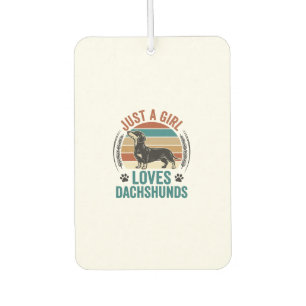 Dachshund-Liebhaber-Shirt Vintage-Sonnenuntergang- Autolufterfrischer